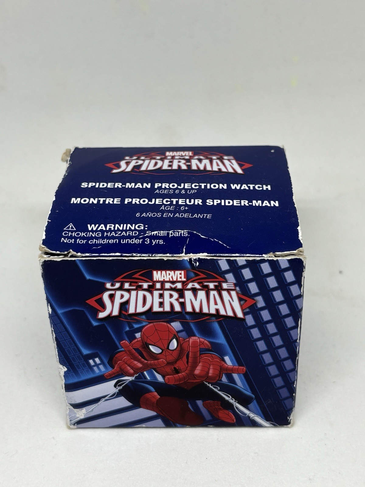 Marvel Spider-Man Projection Watch Kids Quartz Analog Blue Plastic w/ Box
