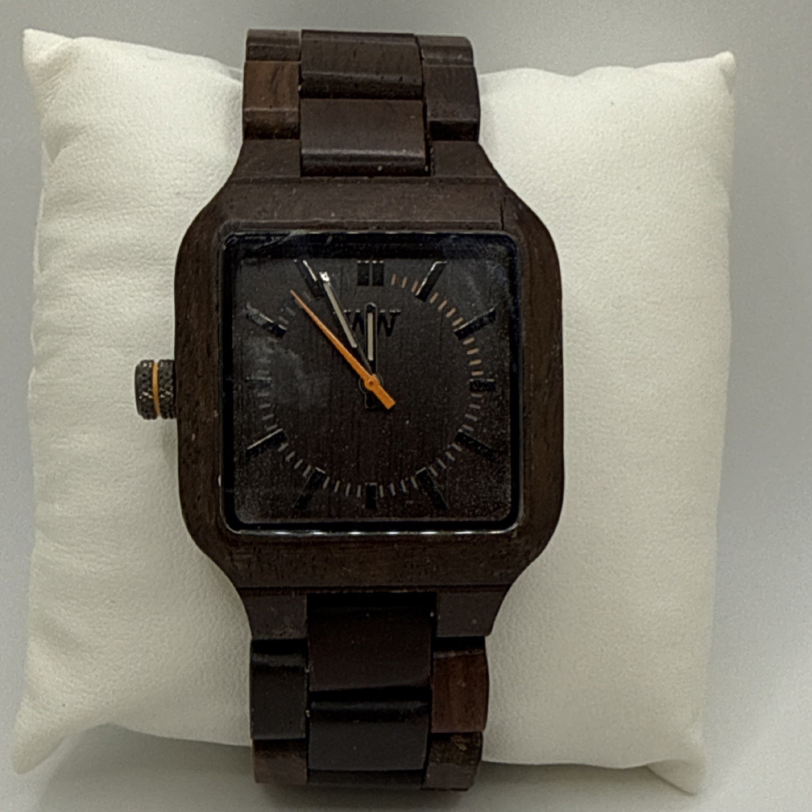 WeWood Analog Brown Wood Square Wristwatch Bracelet Baton Indexes Unisex