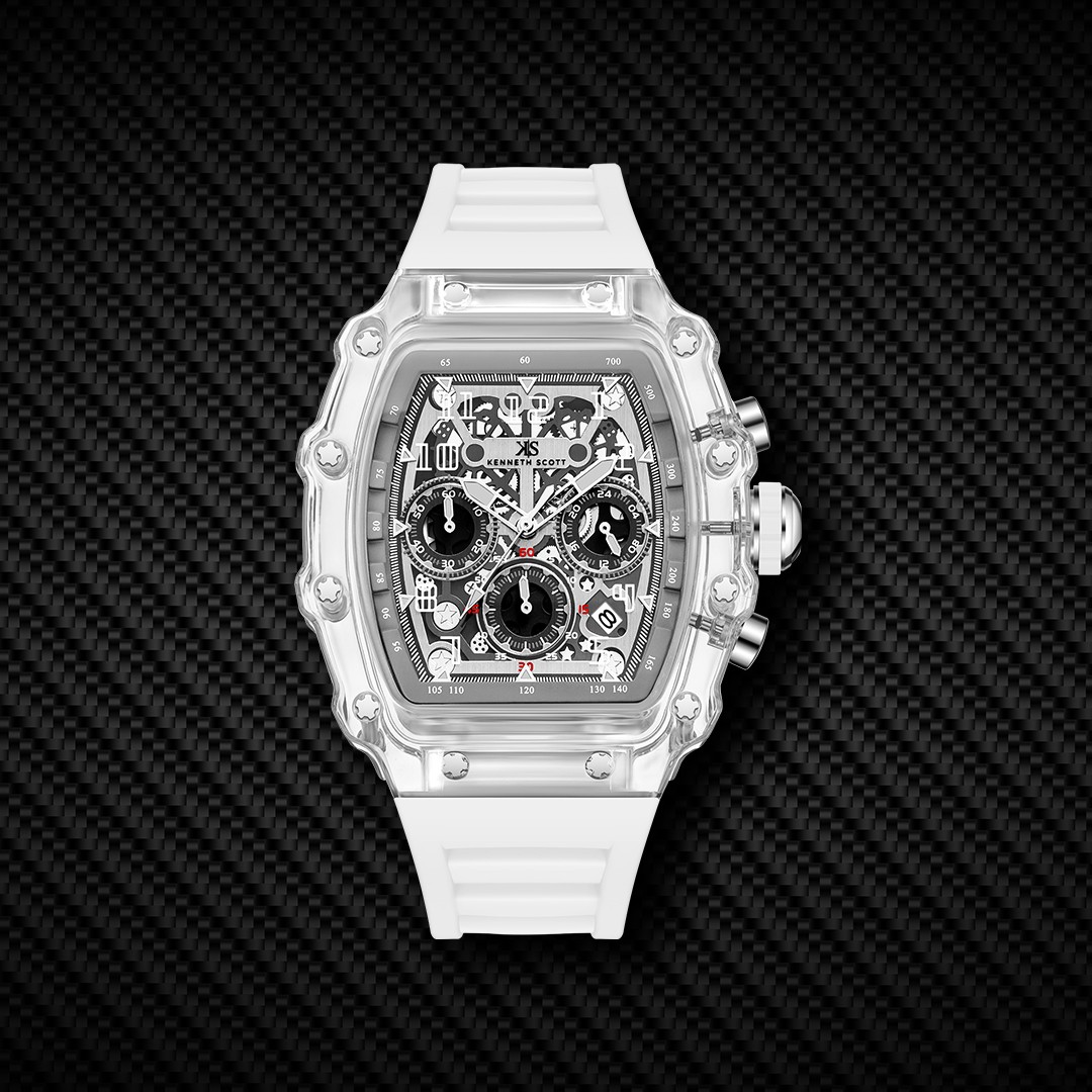 Kenneth Scott Men’s Multi Function Watch | Ivory Dial, 44.3mm, 50 m (5 ATM)