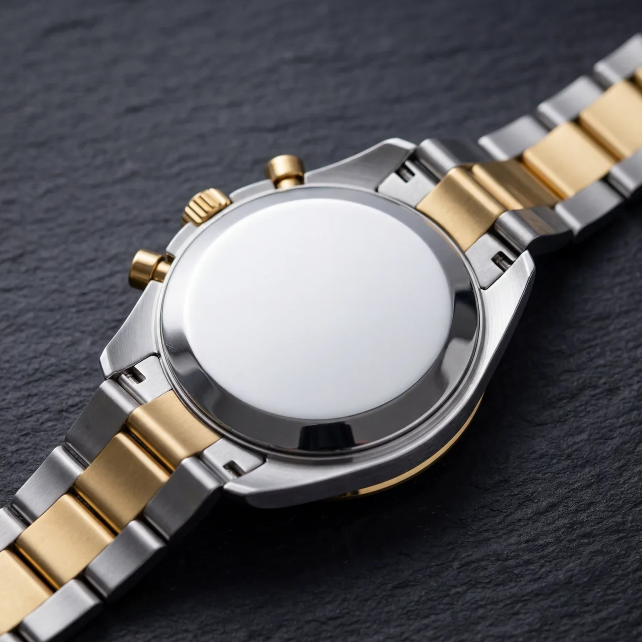COSO Torvex Chronograph Watch White Dial Gold Sub-dials Two-Tone Bracelet