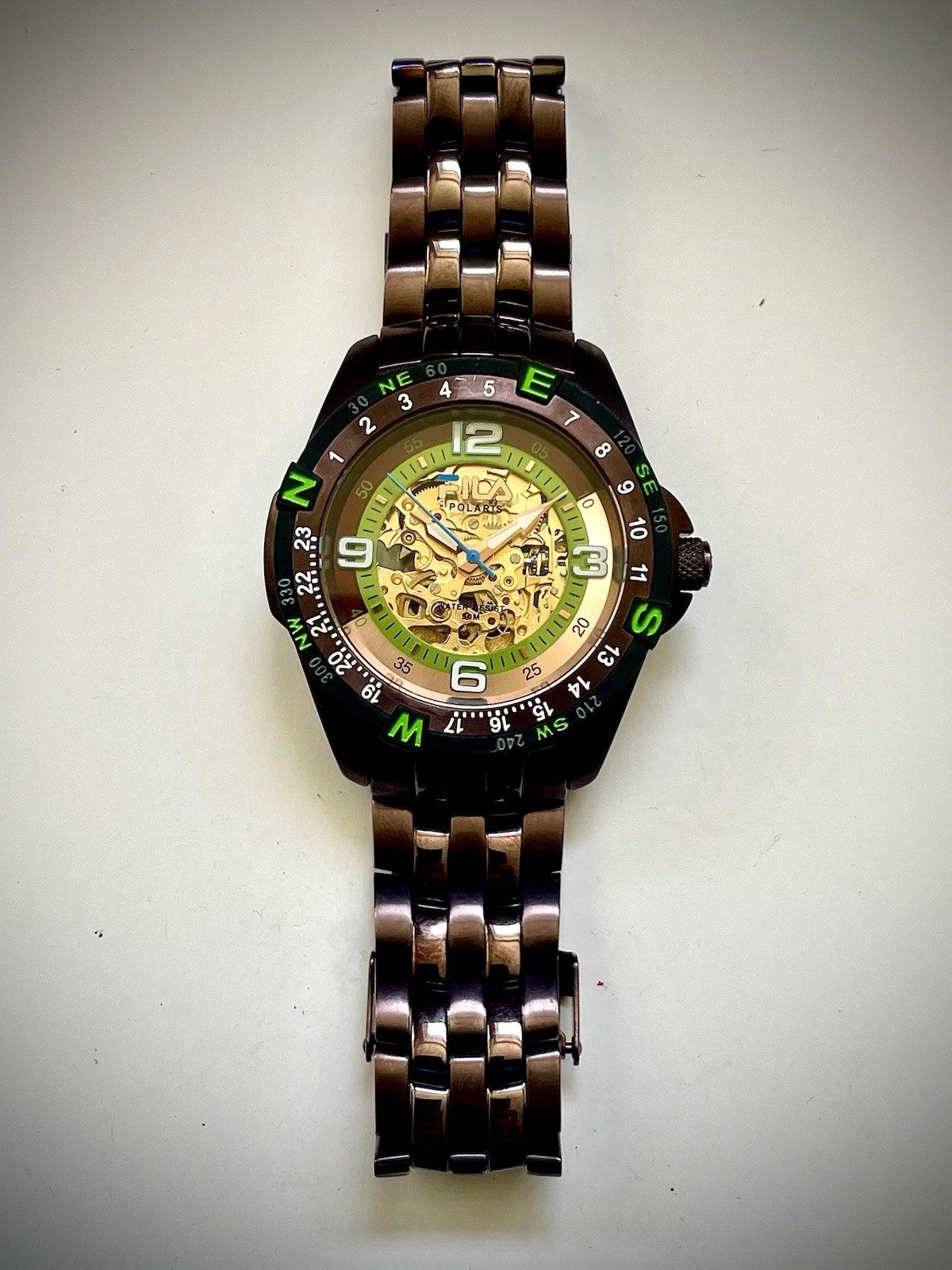 Fila Polaris Automatic Skeleton Men’s Watch – Rotate Bzl- Exihibition – Running!