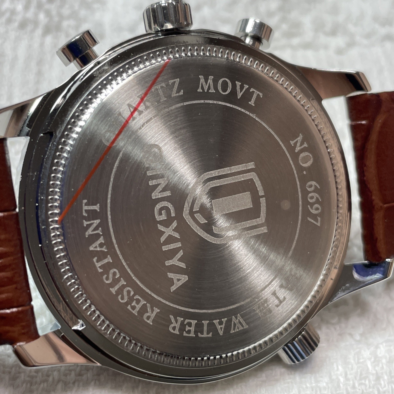 43MM QINGXIYA Men’s Chronograph Watch Leather Strap Tested USA ships