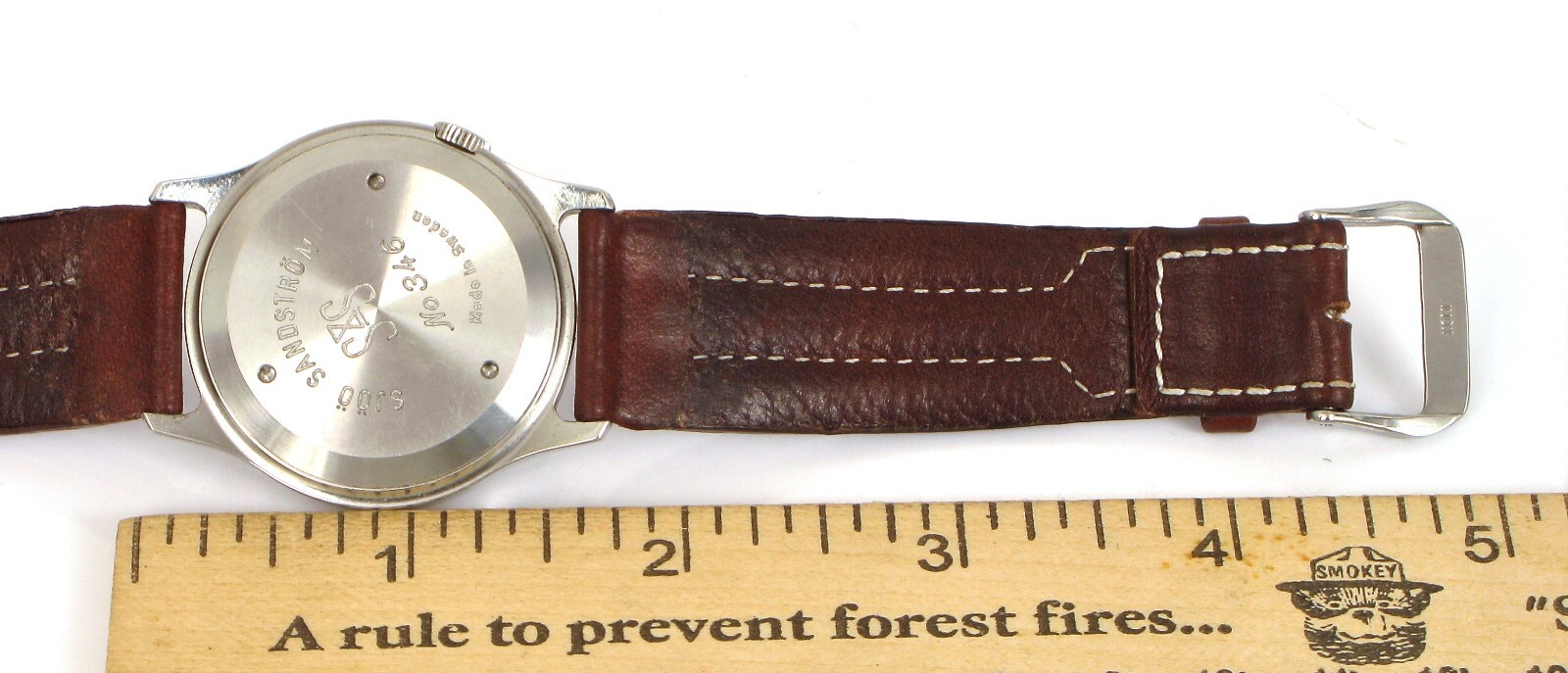 VINTAGE RARE Sjöö Sandström AUTOMATIC FIRST WRISTWATCH SWEDEN LEATHER BAND CLEAN