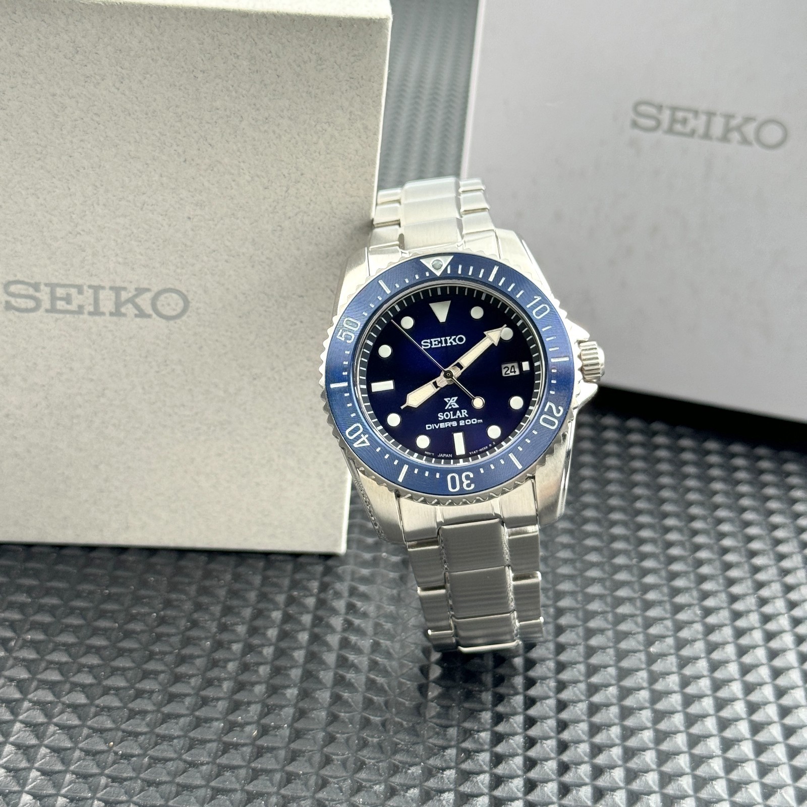 Seiko Prospex Sea Solar Dive Automatic SNE585 Blue Dial Men’s Watch 38.5mm