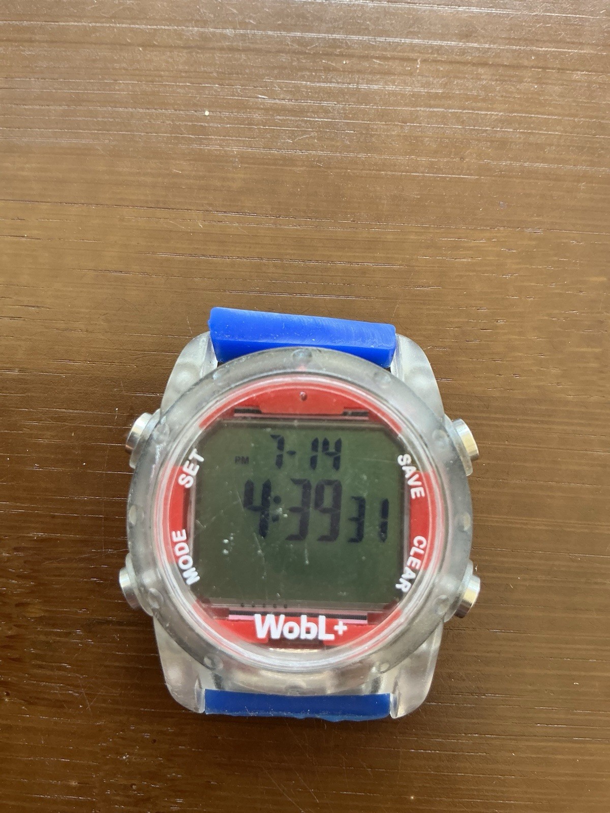 WobL+ Digital Sport Wristwatch Blue Silicone Strap Quartz 100m 10 ATM
