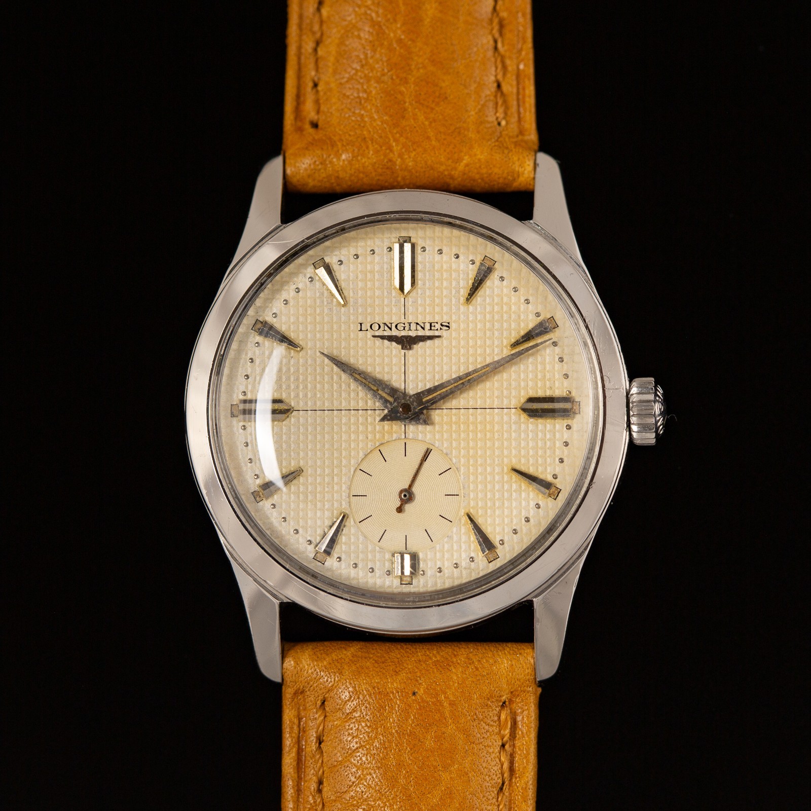 Vintage 1957 Longines Waffle Dial Cal 23Z Calatrava Watch Ref 6822-1 Serviced