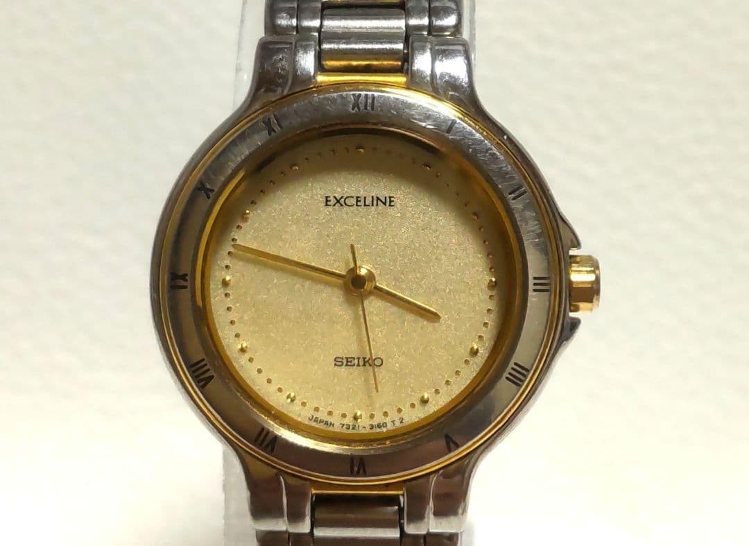Seiko Exceline Quartz Ladies Watch Two-Tone 24mm wrist 15.0cm/5.9in