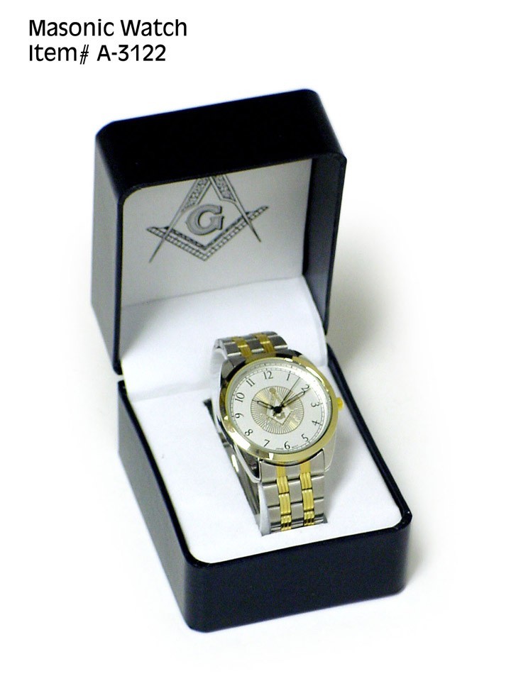 Men’s Masonic Two-Tone Wristwatch – Square & Compass