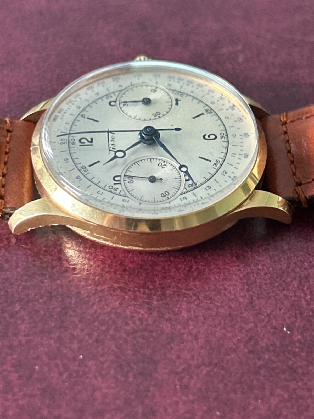 Tissot Chronograph Monopusher Rose Gold 18K Vintage Rare Cal. Lemania 15cht