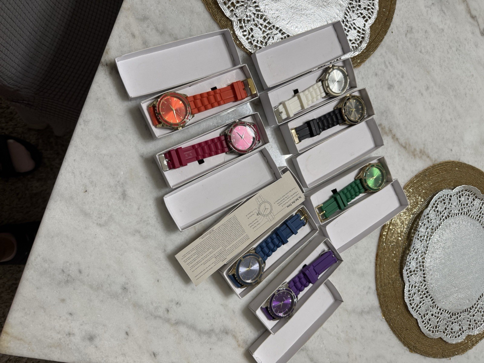 Geneve Quartz Analog Wristwatch Silicone Strap Assorted Colors w/ Box