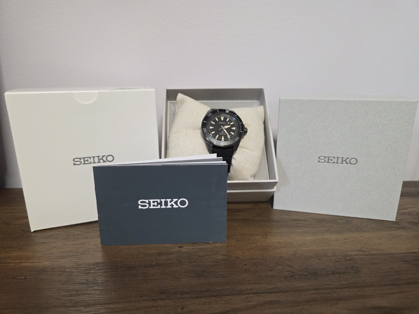 Seiko Prospex Samurai Diver Black Dial Silliocne Strap Watch SRPL15