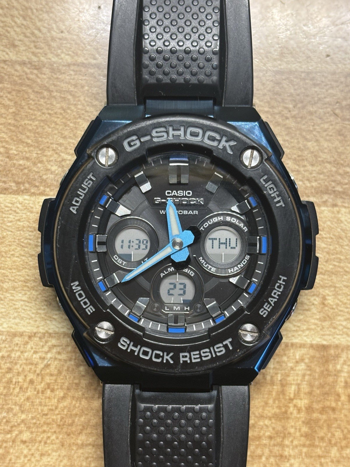 Casio G-SHOCK GST-S300G Tough Solar Analog-Digital 200m Black/Blue Resin Watch