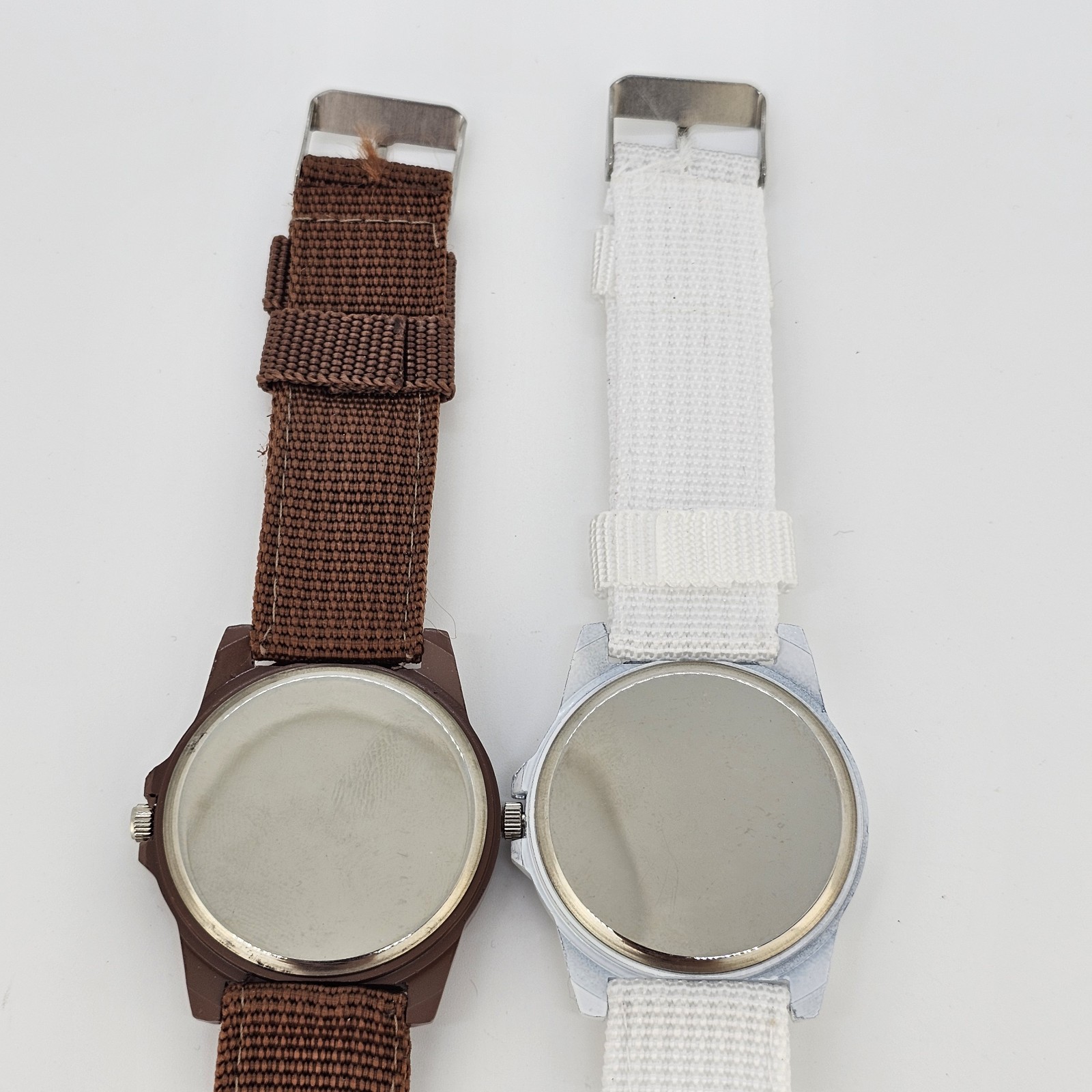 2X Gemius Army Men’s Watch 40MM Brown White Dial Nylon Canvas Bands New Battery