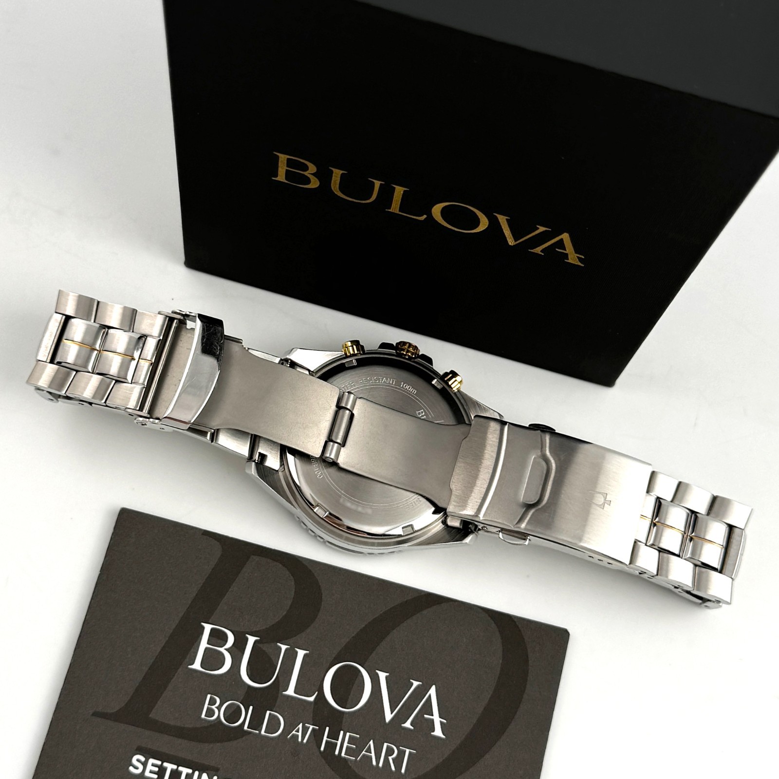 Bulova 98B400 Marine Star Chronograph Blue Dial Two-Tone stainless Men’s Watch