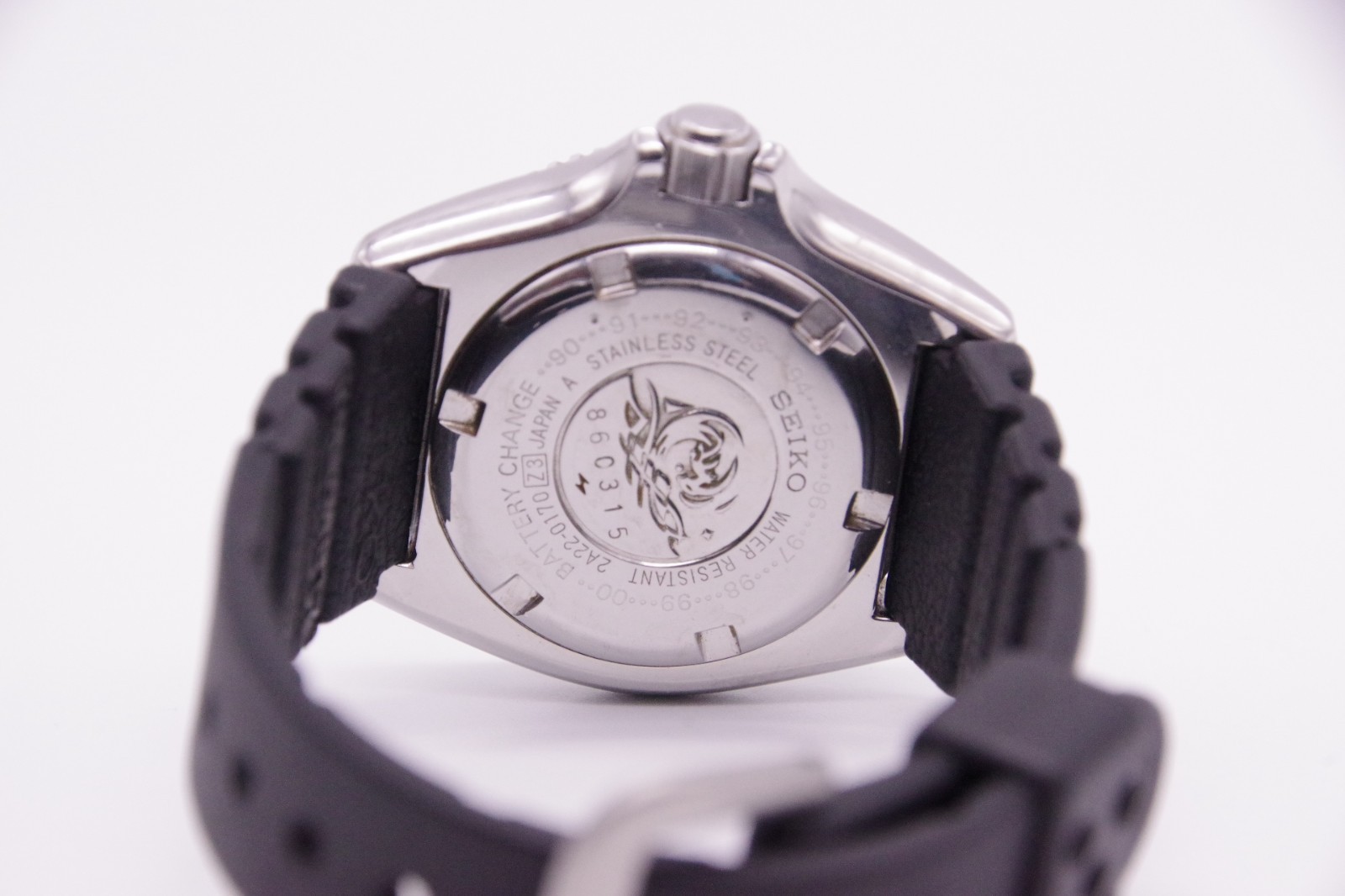 🎦Vintage 1988 [Exc+5] SEIKO 2A22-0170 Diver Black Qz 33mm Unisex Watch JAPAN