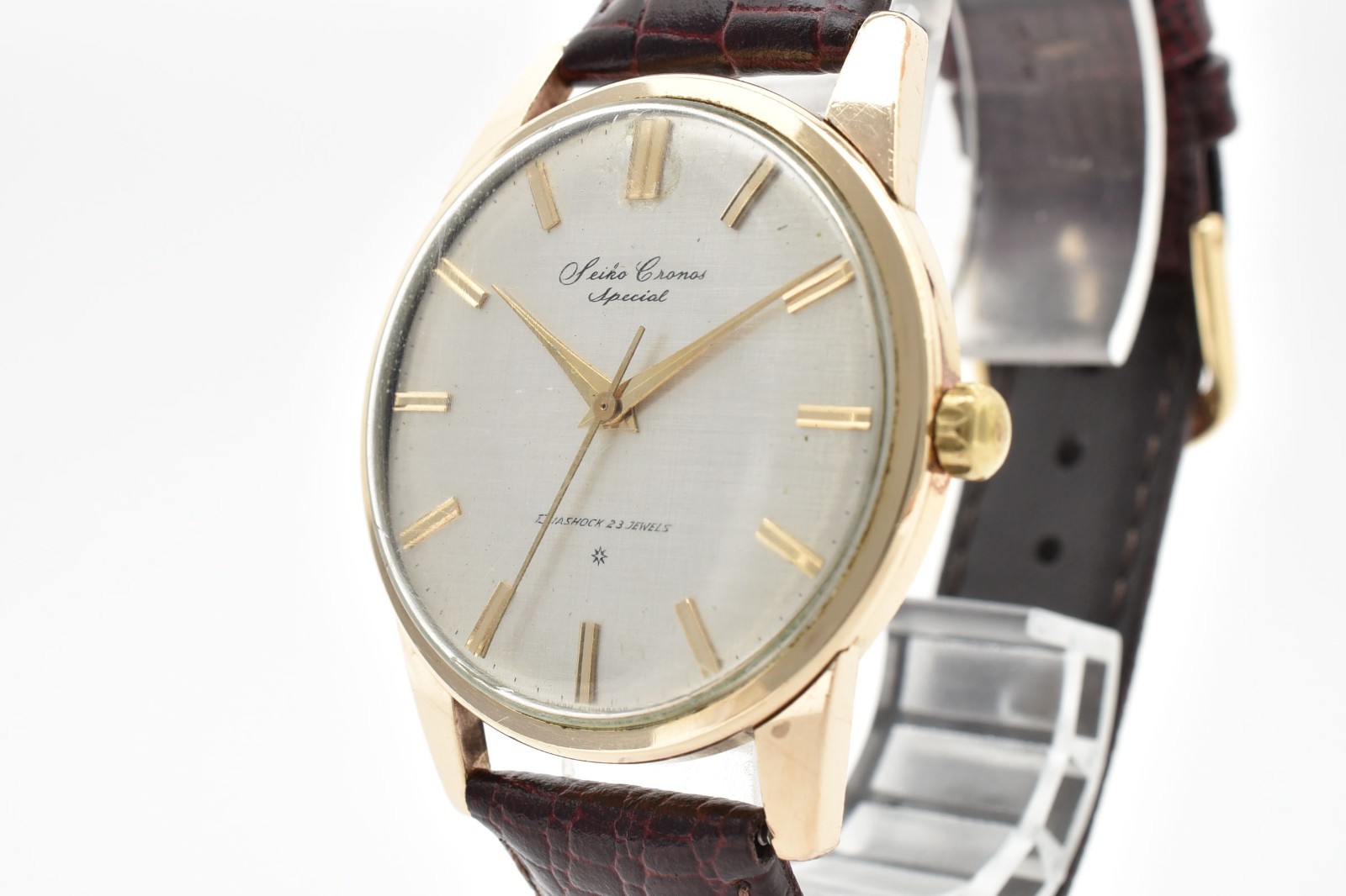 [Exc+5 New Belt] SEIKO Cronos Special 15033 Gold 36mm Men’s Manual Vintage Watch