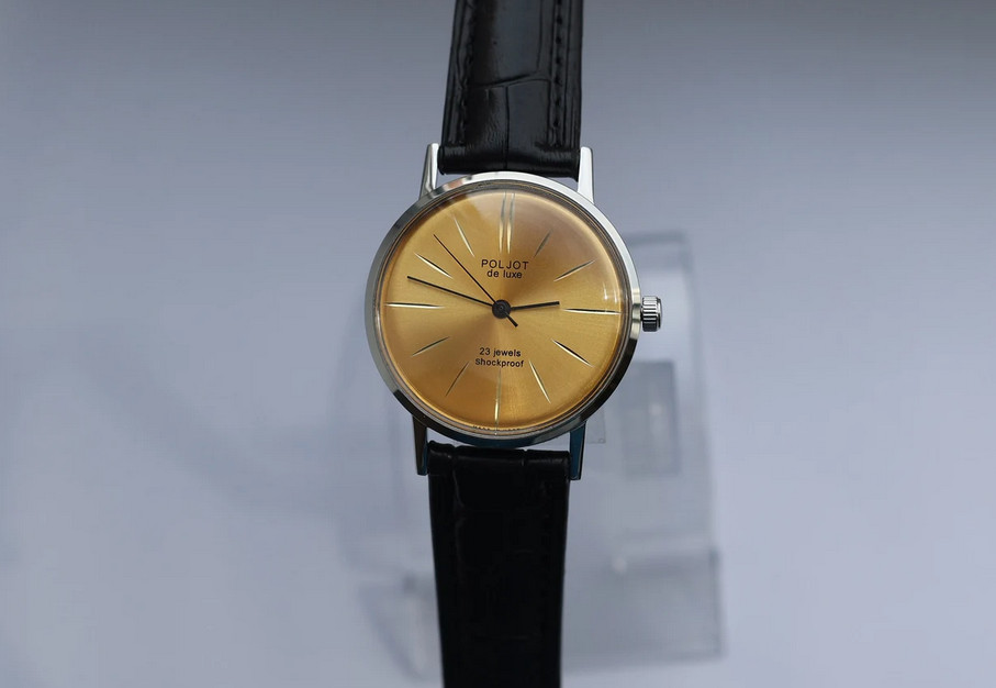 Poljot de Luxe Ultra Slim Wrist Watch Soviet Men’s Vintage Mechanical Watch USSR