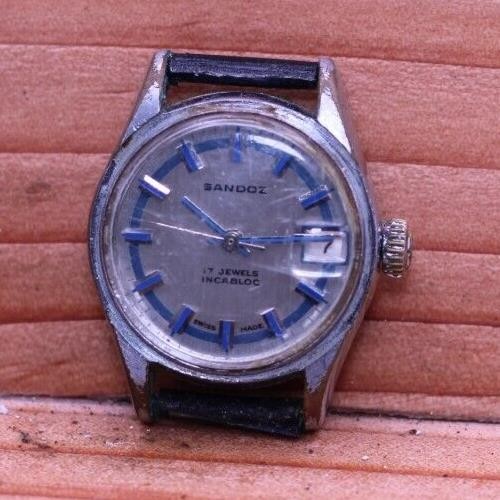 SANDOZ 17j LADIES WRIST WATCH CAL. FEF 6686 24mm CASE 13mm LUG RUNS (A4)