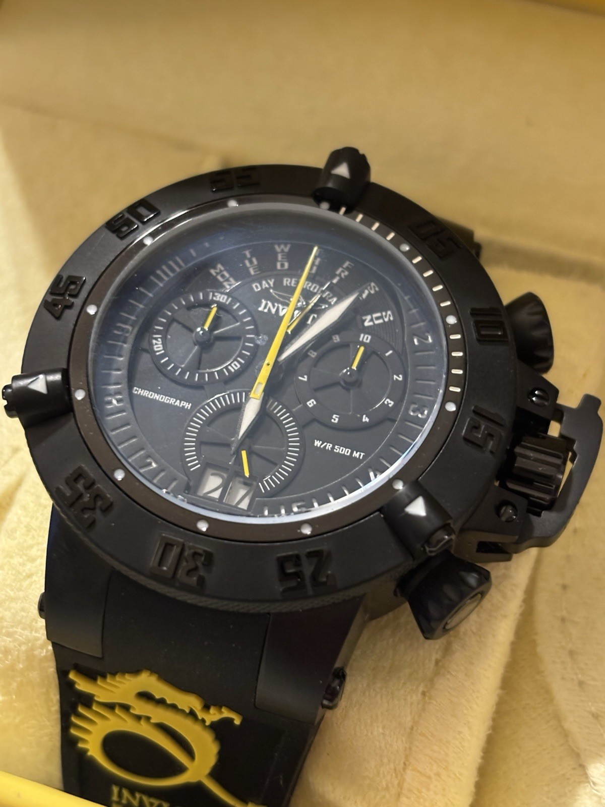 Invicta Subaqua Noma III Men’s Swiss Made Quartz Watch Black/Yellow model 10185