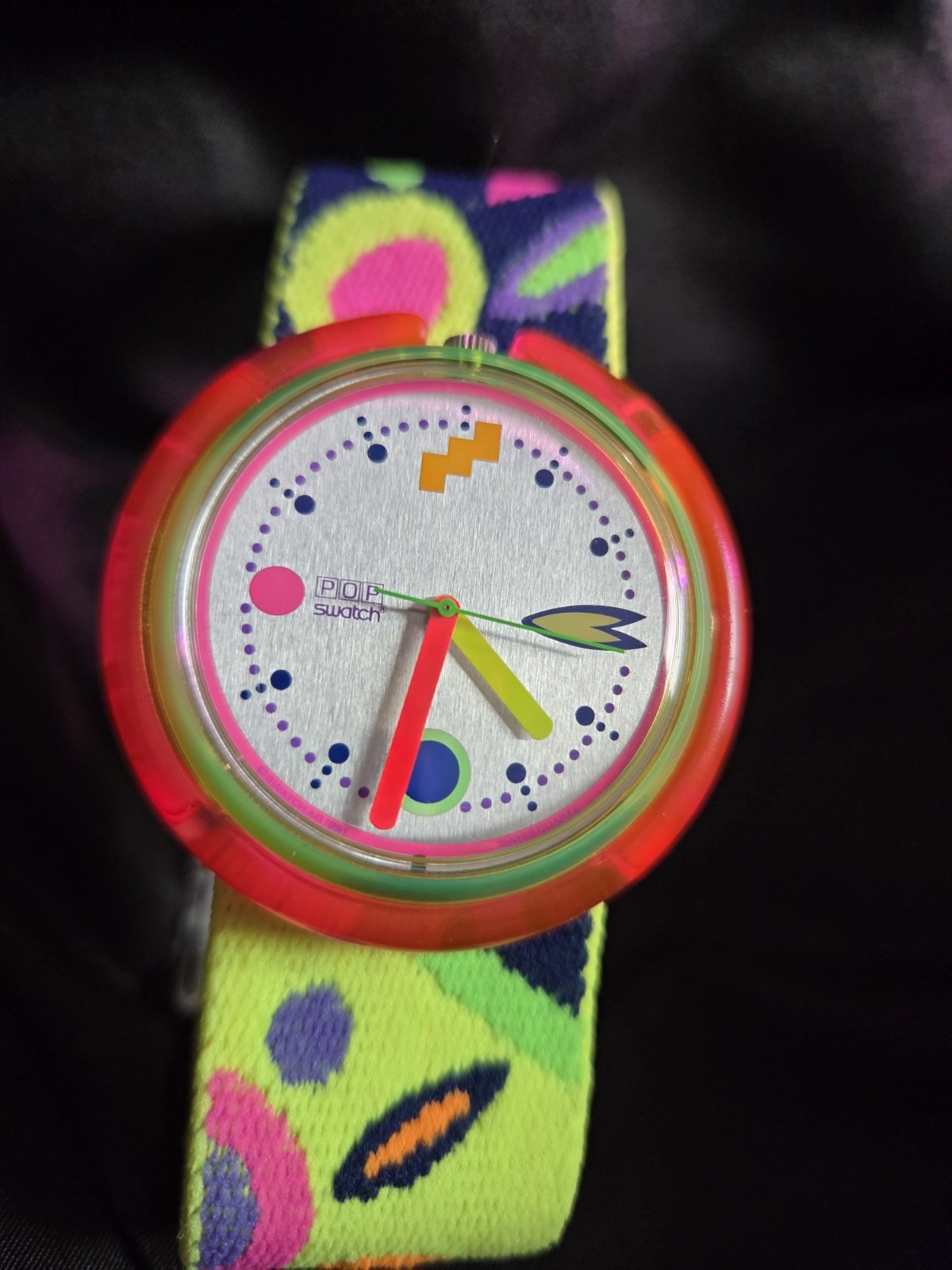Vintage Pop Swatch Micro Garden 1992 Vintage Wristwatch New Swiss Battery PWJ103