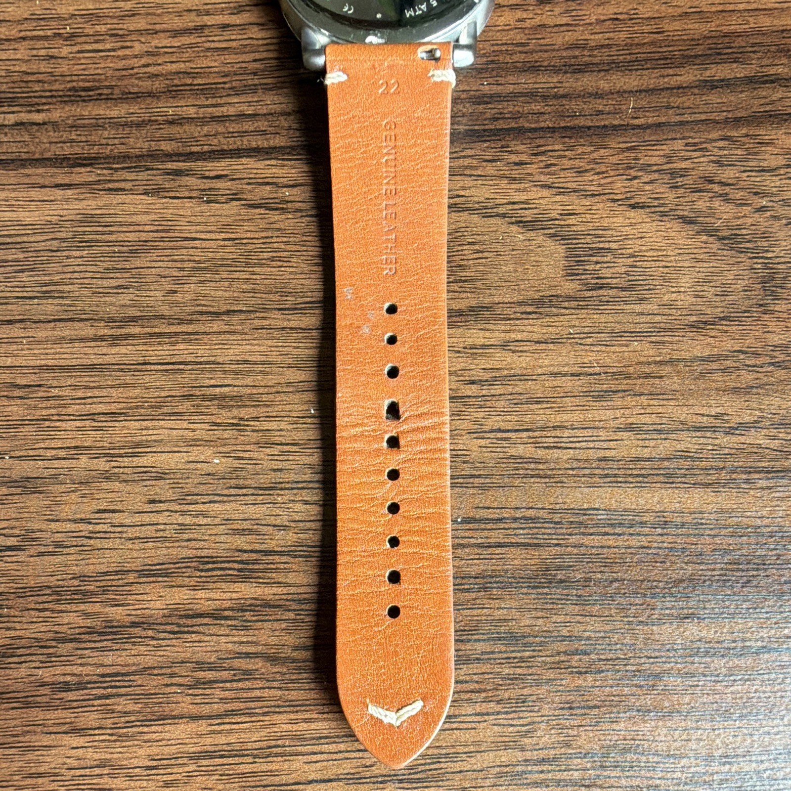 Fossil 1150 Men’s Quartz Watch 42mm Blue Dial Brown Leather Strap Date 5ATM