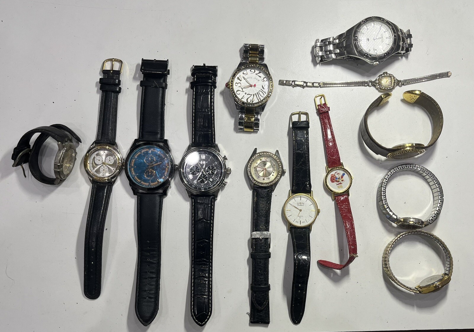Rare Vintage Watches Leather, Rubber and Metal Strap Unisex Adult Lot of 8