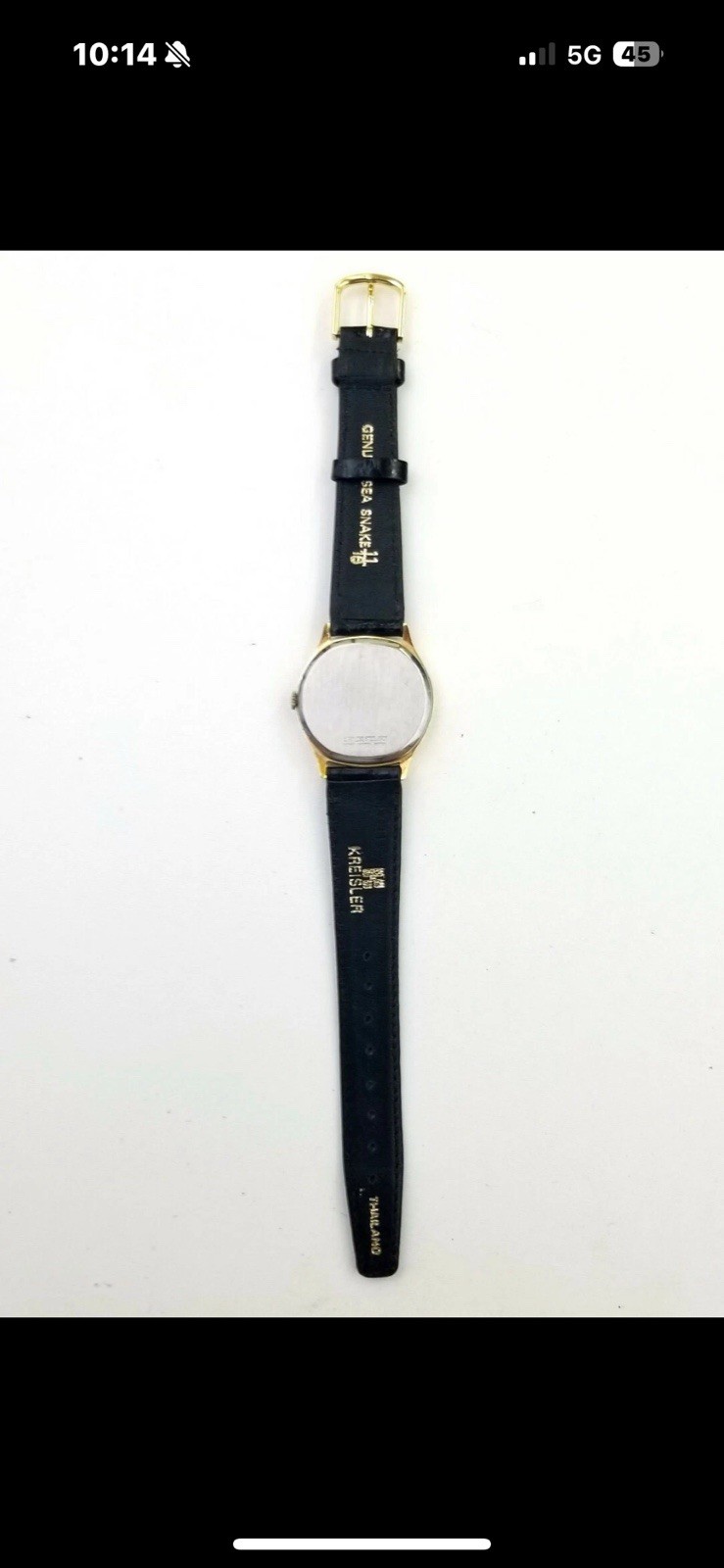 Wittnauer 17J Manual Wind Gold Tone Case Black Dial Diamond Markers Leather