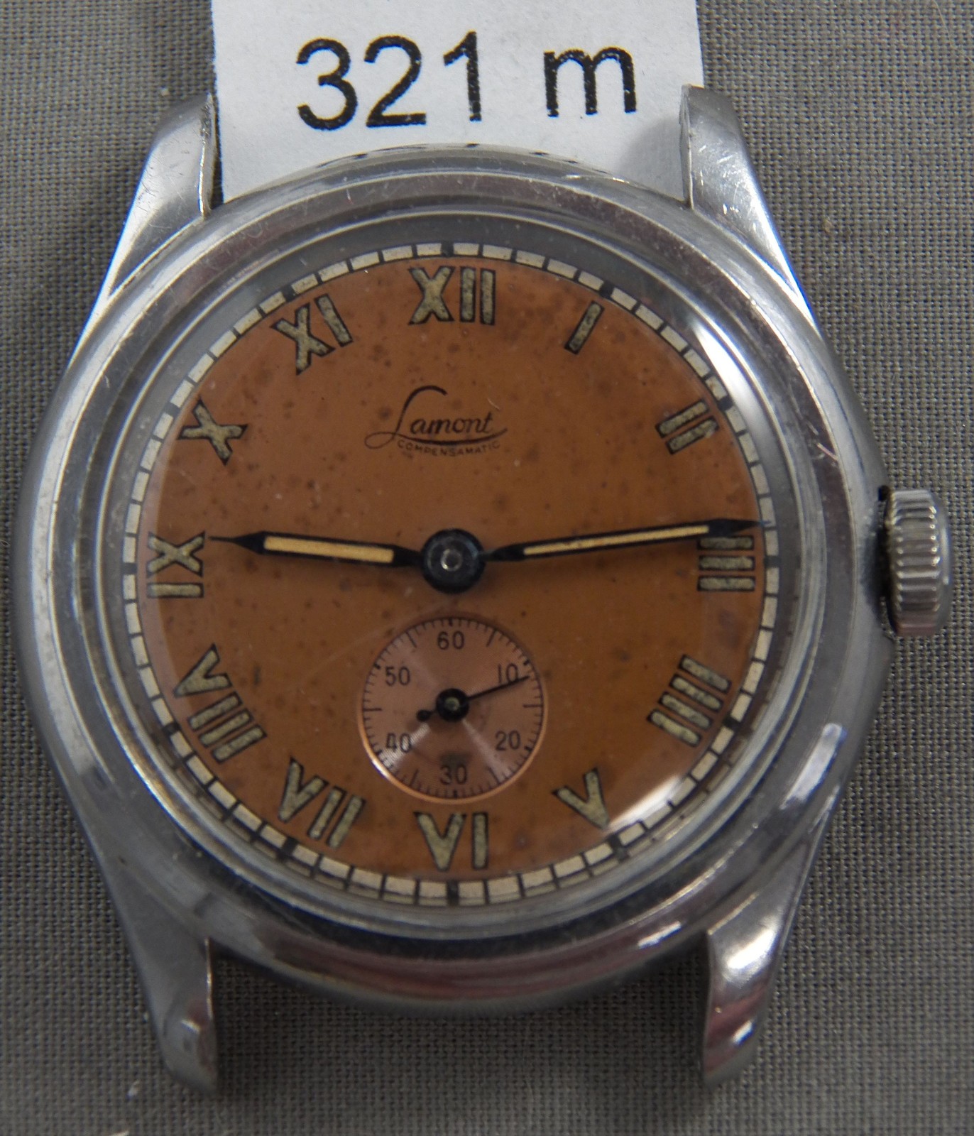 Vintage Lamont Bumper Wind Military Style Autowind Wrist Watch, ca 1950?
