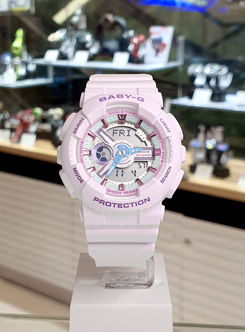 Casio Baby-G BA-110XPM-6ADR Pastel Pink Analog Digital Watch 100M