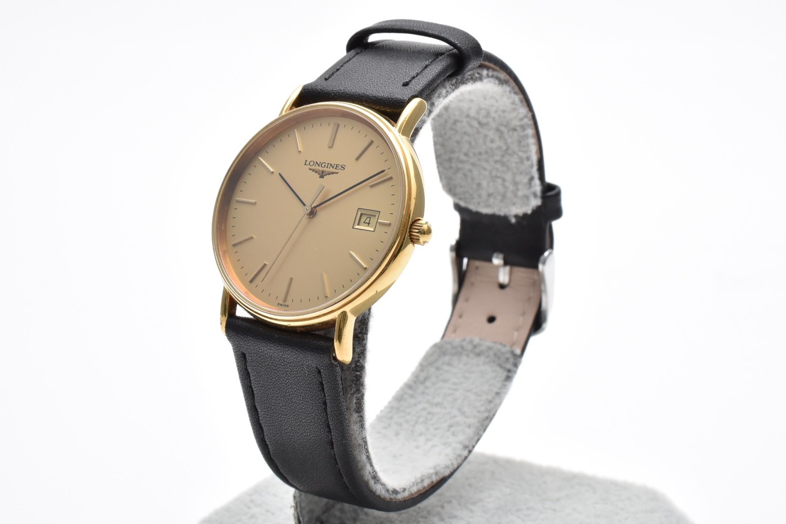 Longines Grand Classic L4.636.2 Gold Dial Date Quartz Men’s Thin Dress Watch