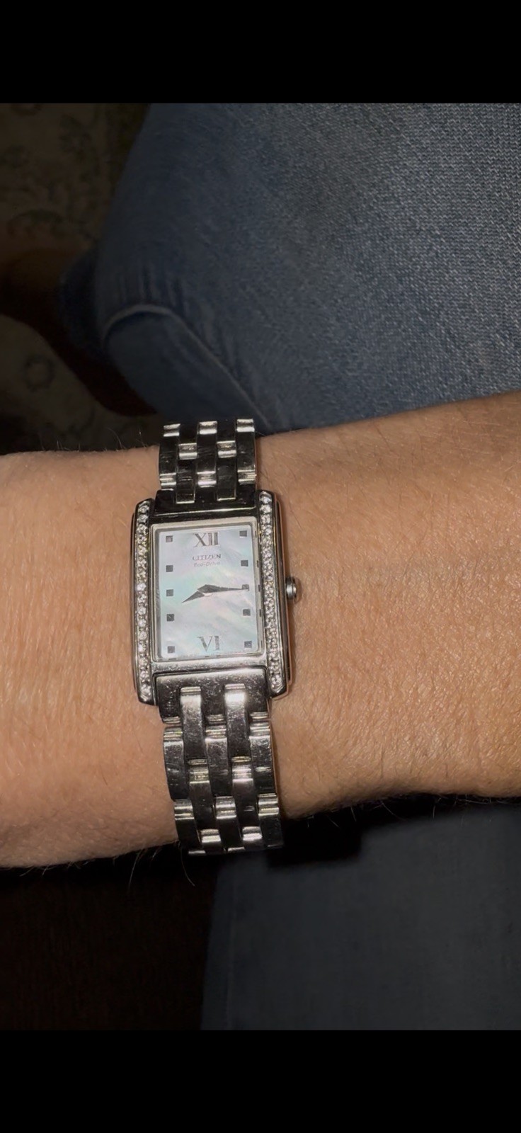 Citizen Eco-Drive EG3050-56D 38 Diamonds Silver Tone White MOP Dial Womens Watch