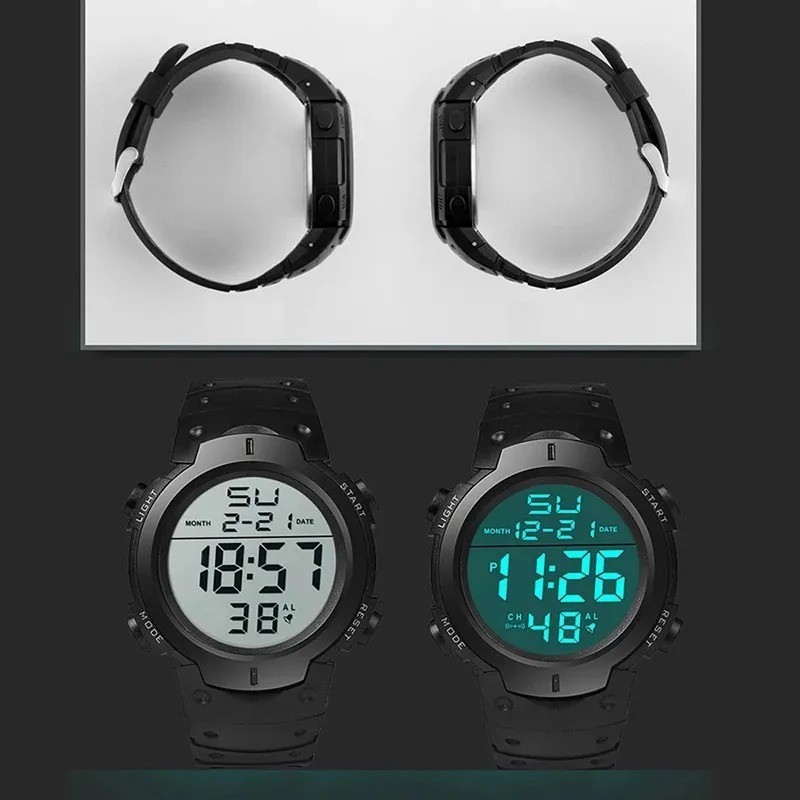 Waterproof Digital Watch Military Tactical LED Backlight Wristwatch Men-1PCS