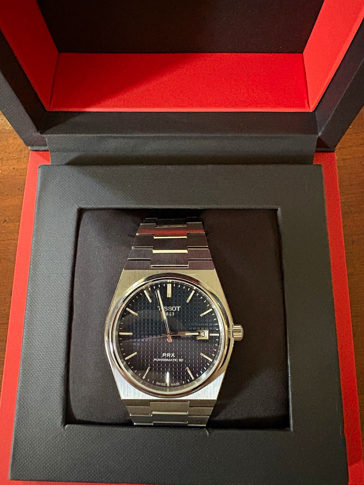 Tissot PRX Powermatic 80 Blue Dial Auto 40mm 100m Steel Bracelet Box