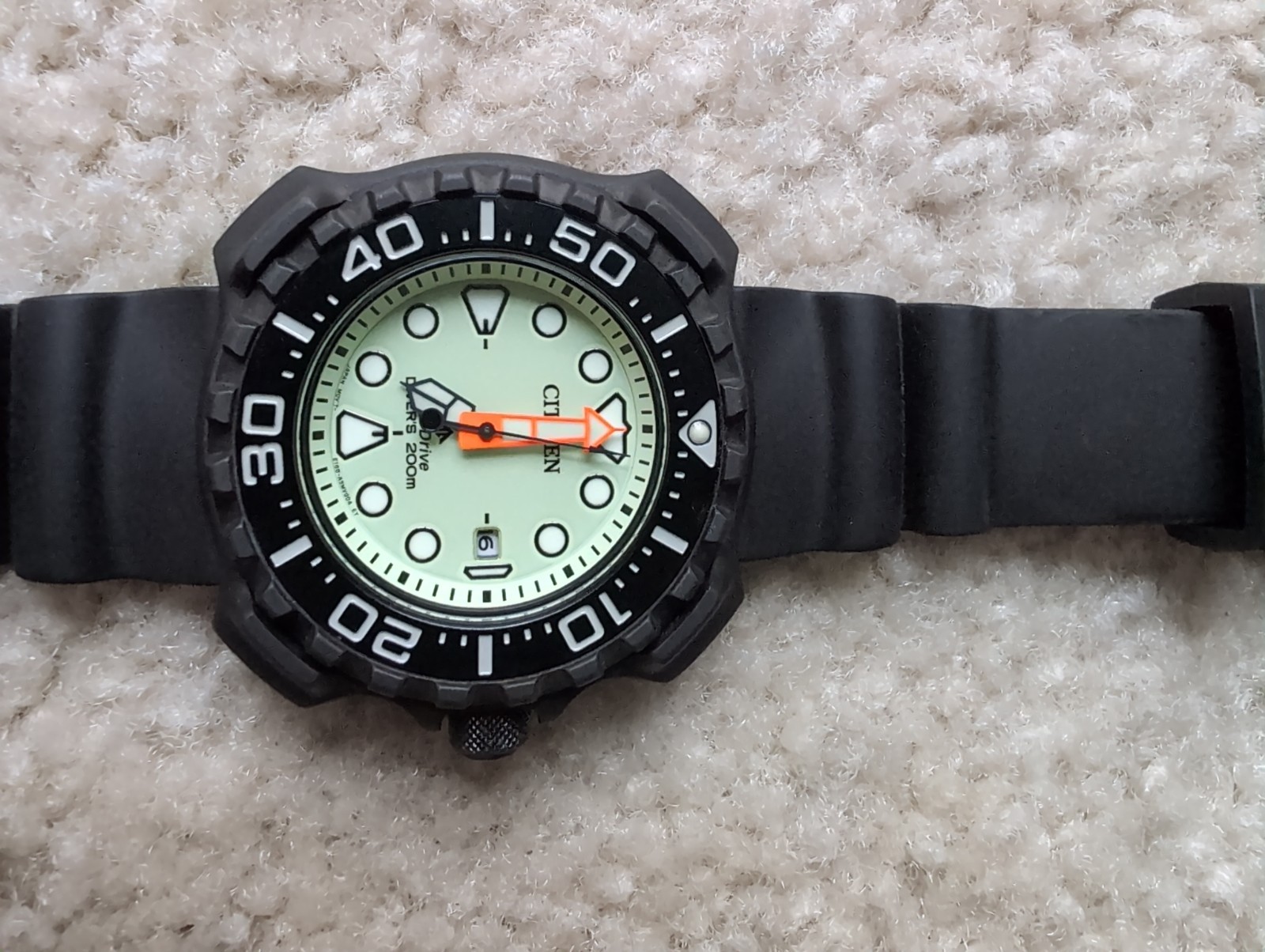 NEW CITIZEN ECO DRIVE PROMASTER DIVER SUPER TITANIUM GREEN DIAL WATCH BN0227-17X