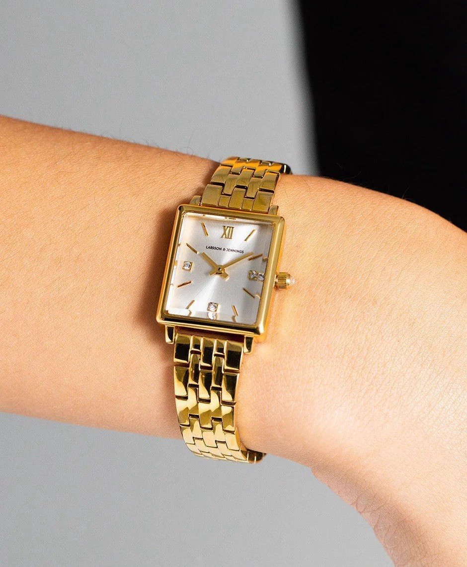 Larsson & Jennings Women’s Gold Tone Bracelet Watch Quartz Analog Silver Dial