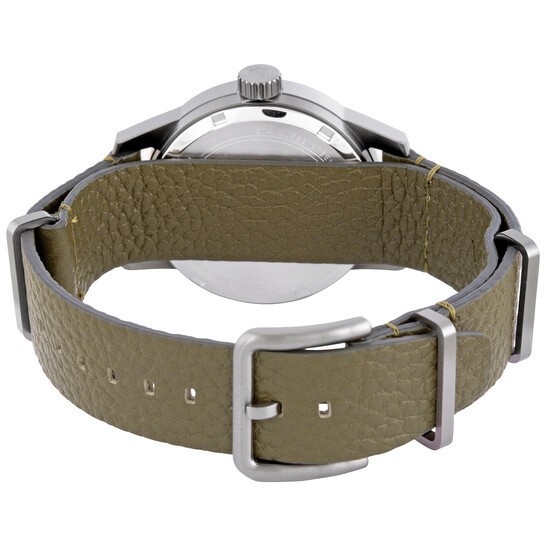 Bulova Hack 38MM Black Dial Green Leather Strap Automatic Men’s Watch 98A255