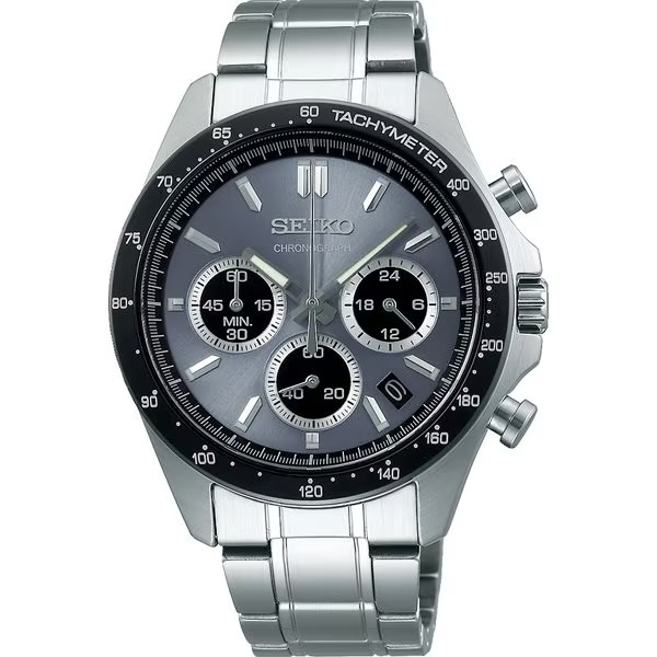 Seiko SBTR027 Grey Dial Chronograph Quartz Men’s Watch Stainless Steel Japan New