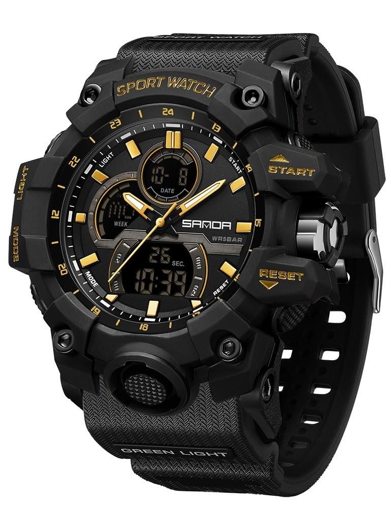 FANMIS Men’s Solar Powered Quartz Wrist Watch Analog Digital Sports