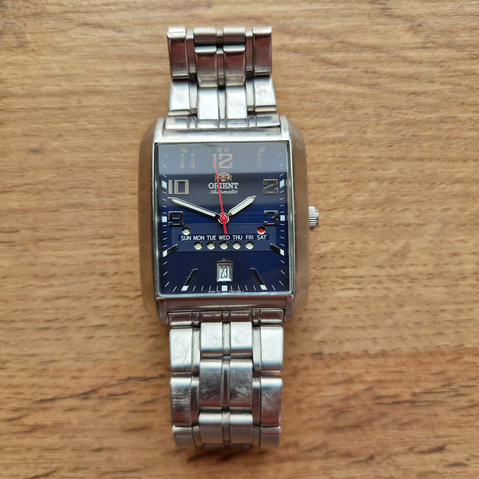 Orient square President watch, day date orient Automatic black Watch, classic