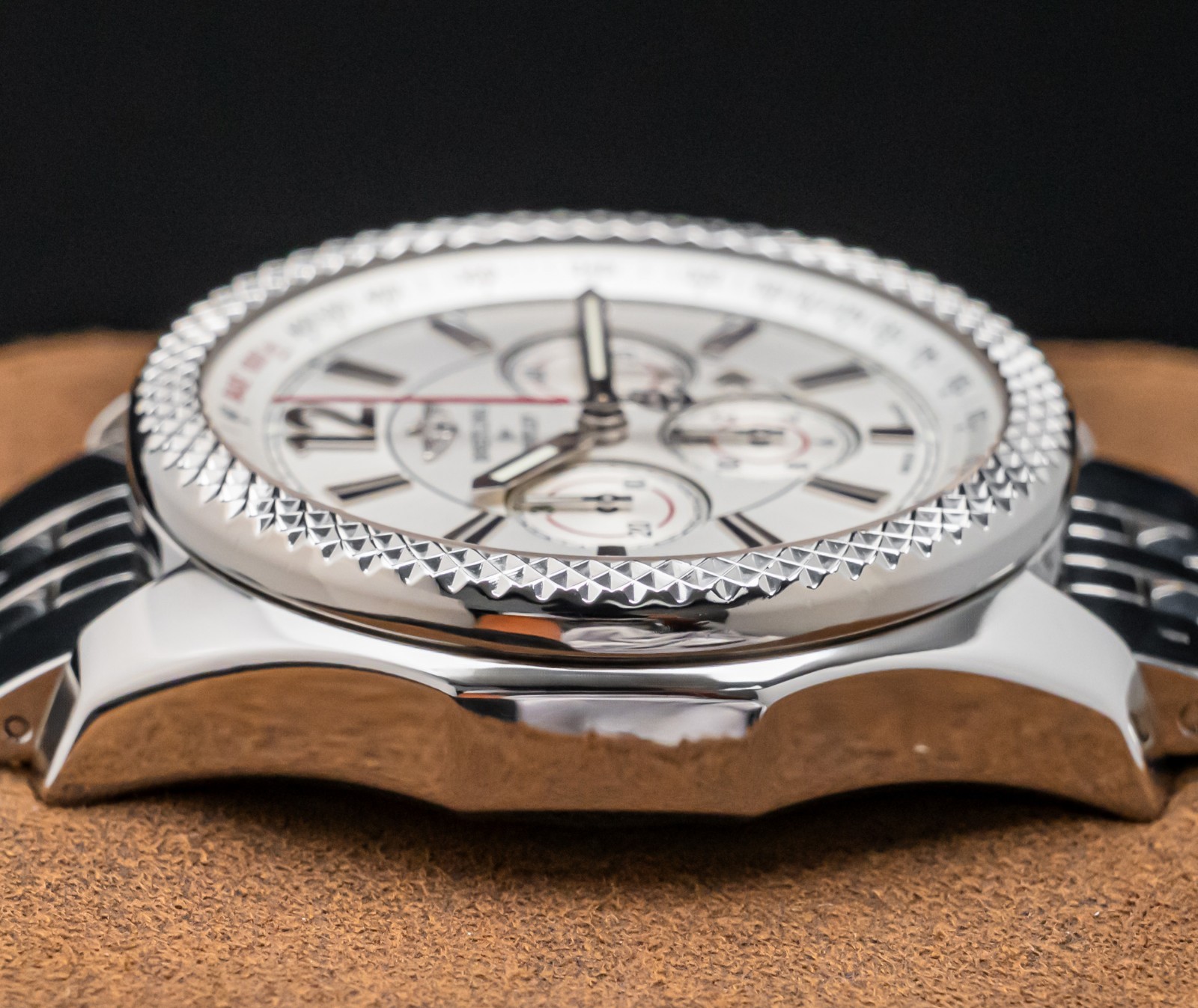 Breitling Bentley Barnato 42mm Silver Dial Box Papers SERVICED eBay Live A41390