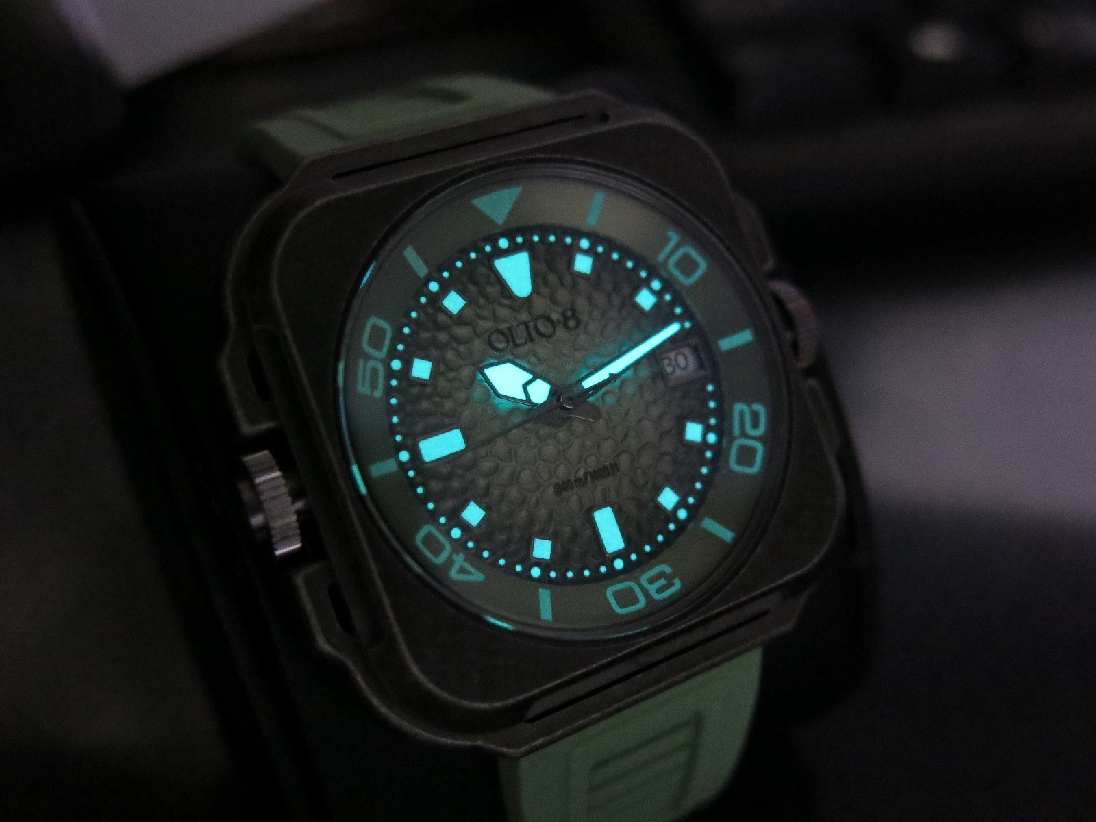 OLTO-8 Coral Steward Diving Automatic Watch Retro Green Men’s Watch Excellent