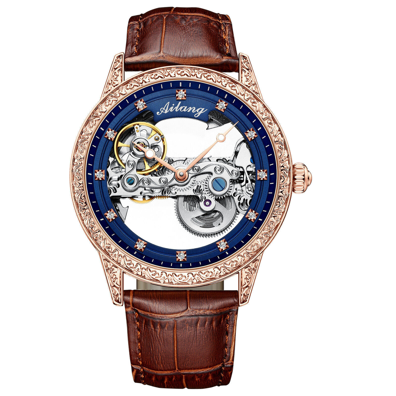 AILANG Brand Men’s Watch Hollow Automatic Mechanical Wristwatches Waterproof New