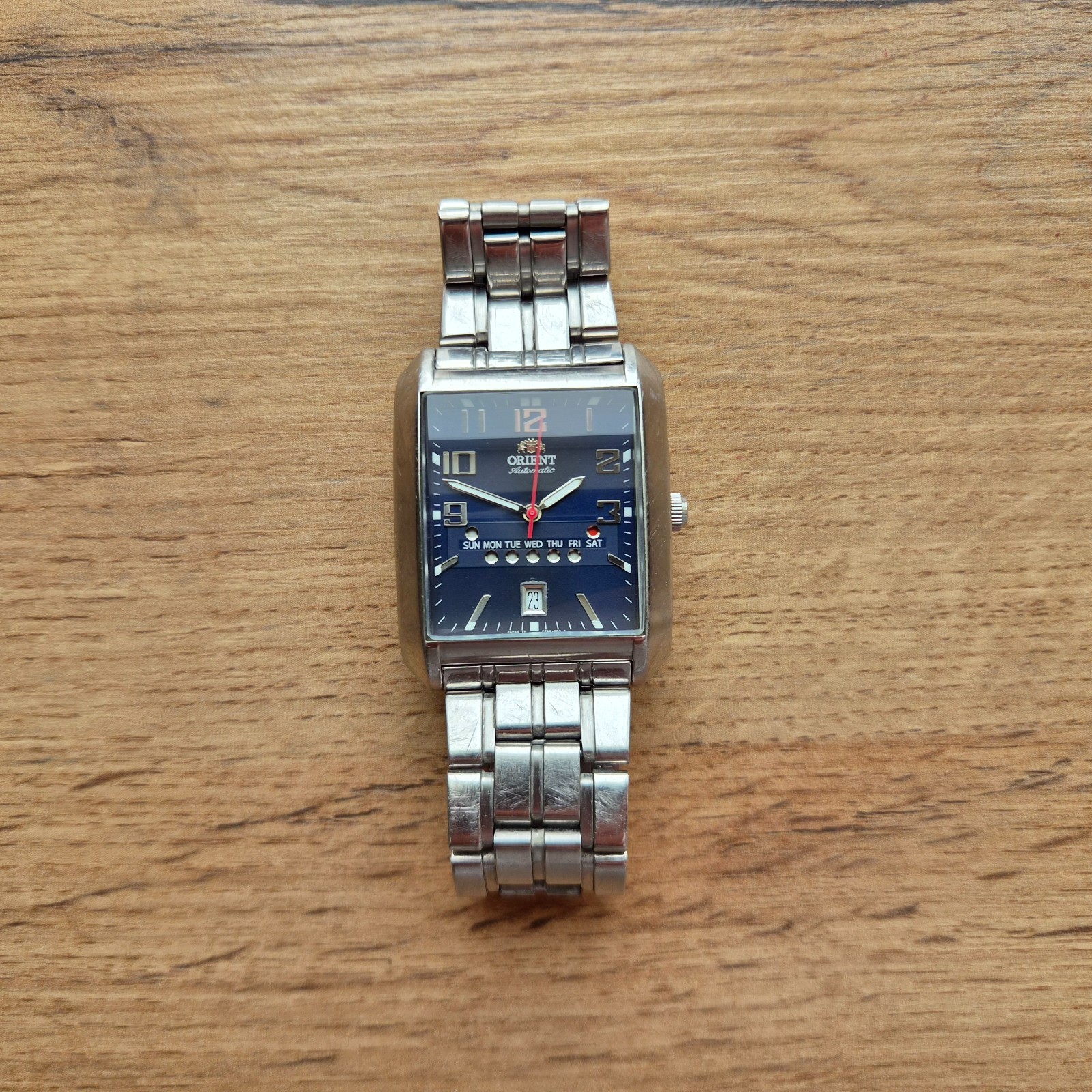 Orient square President watch, day date orient Automatic black Watch, classic