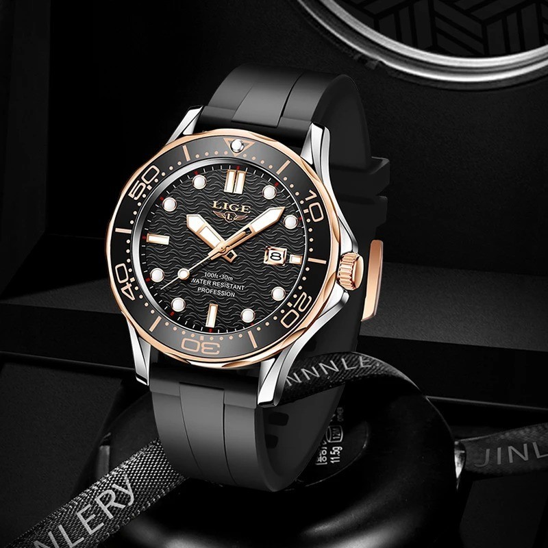 2025 LIGE New Business Mens Watches Top Brand Luxury Dive Watch For Men Waterpro