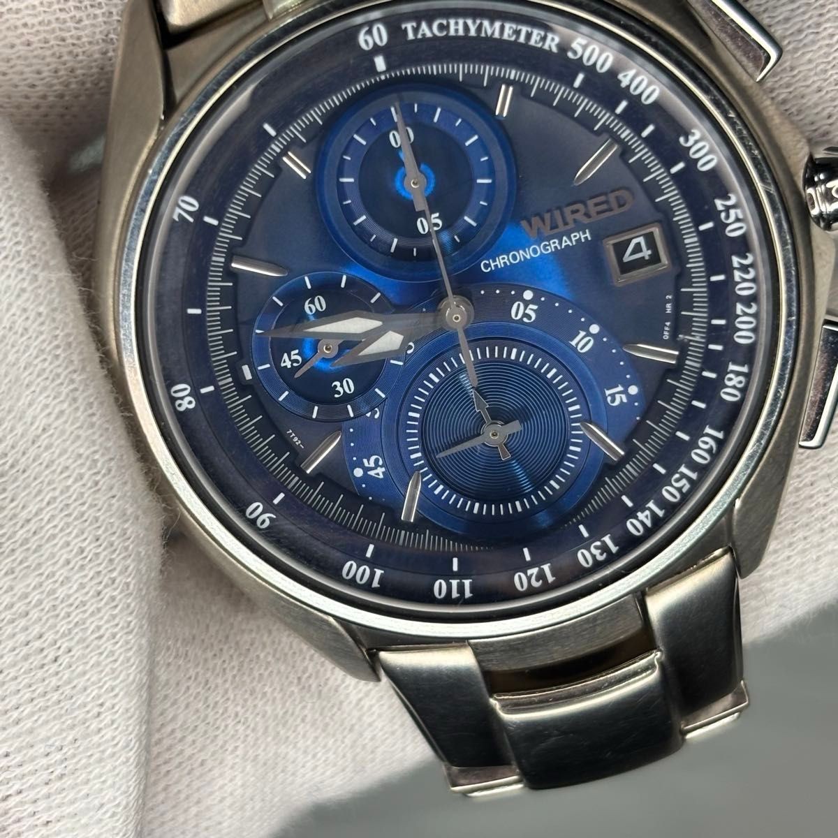 Seiko Wired 7T92-0ER0 Titanium Chronograph Blue Watch