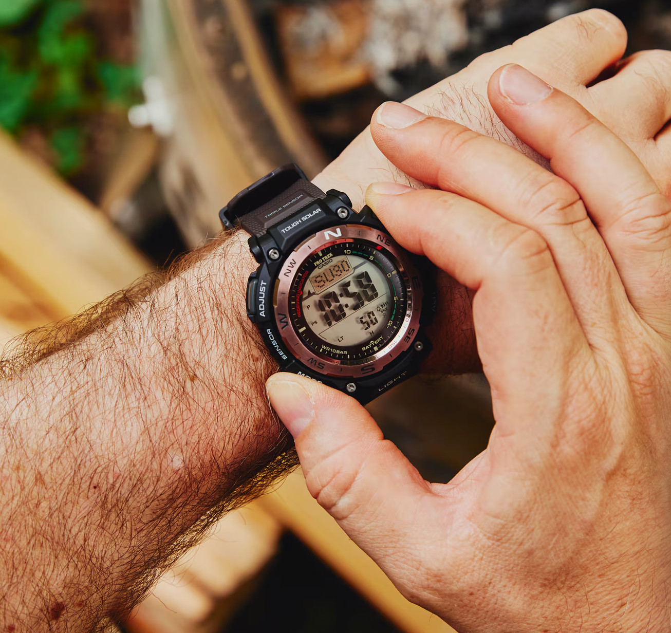 CASIO PRO TREK PRW-3400Y-5JF Brown Solar Waterproof Direction Altitude
