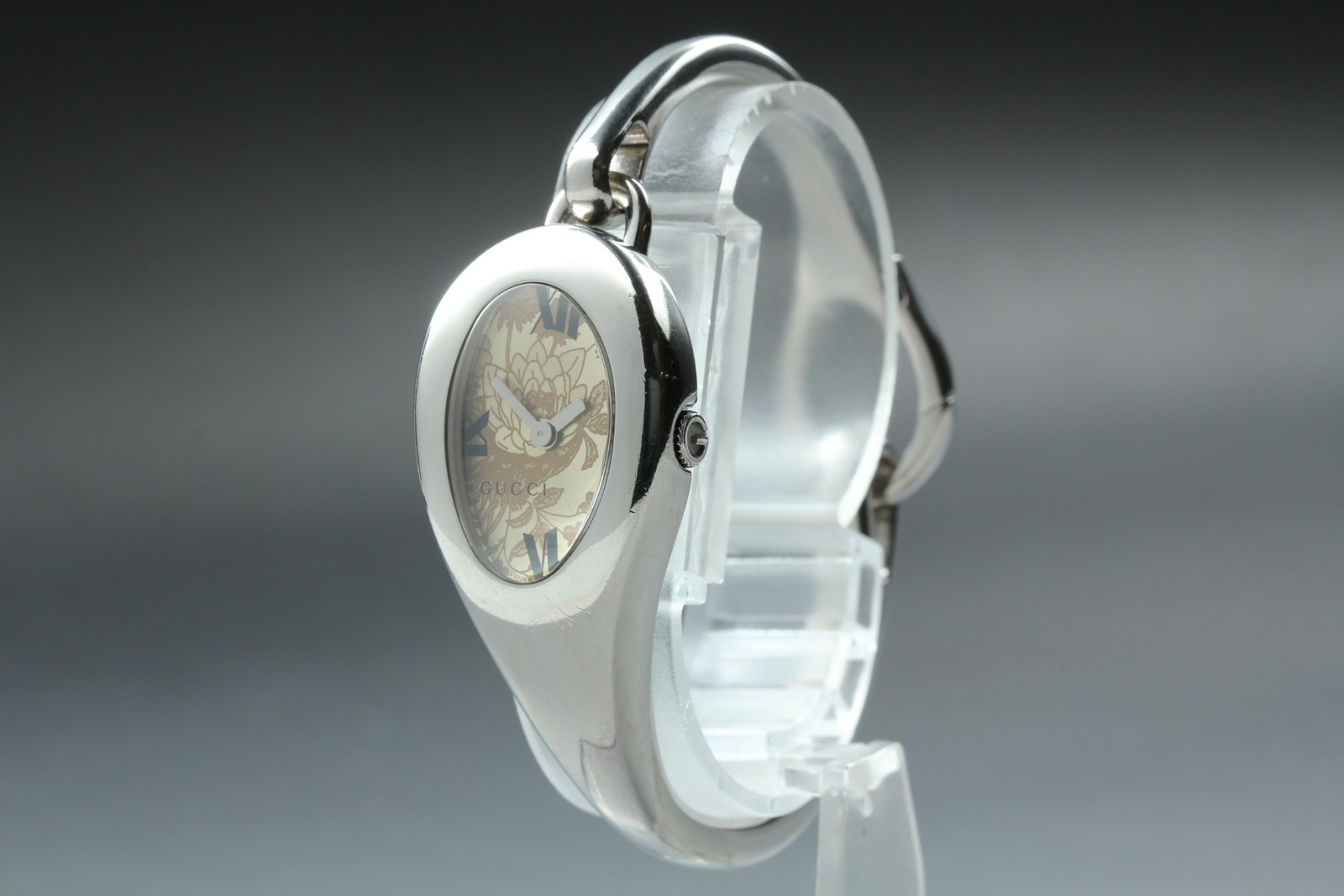 [Near MINT] GUCCI Horsebit 103 21mm Gold Floral Dial Bangle Quartz Women’s Watch