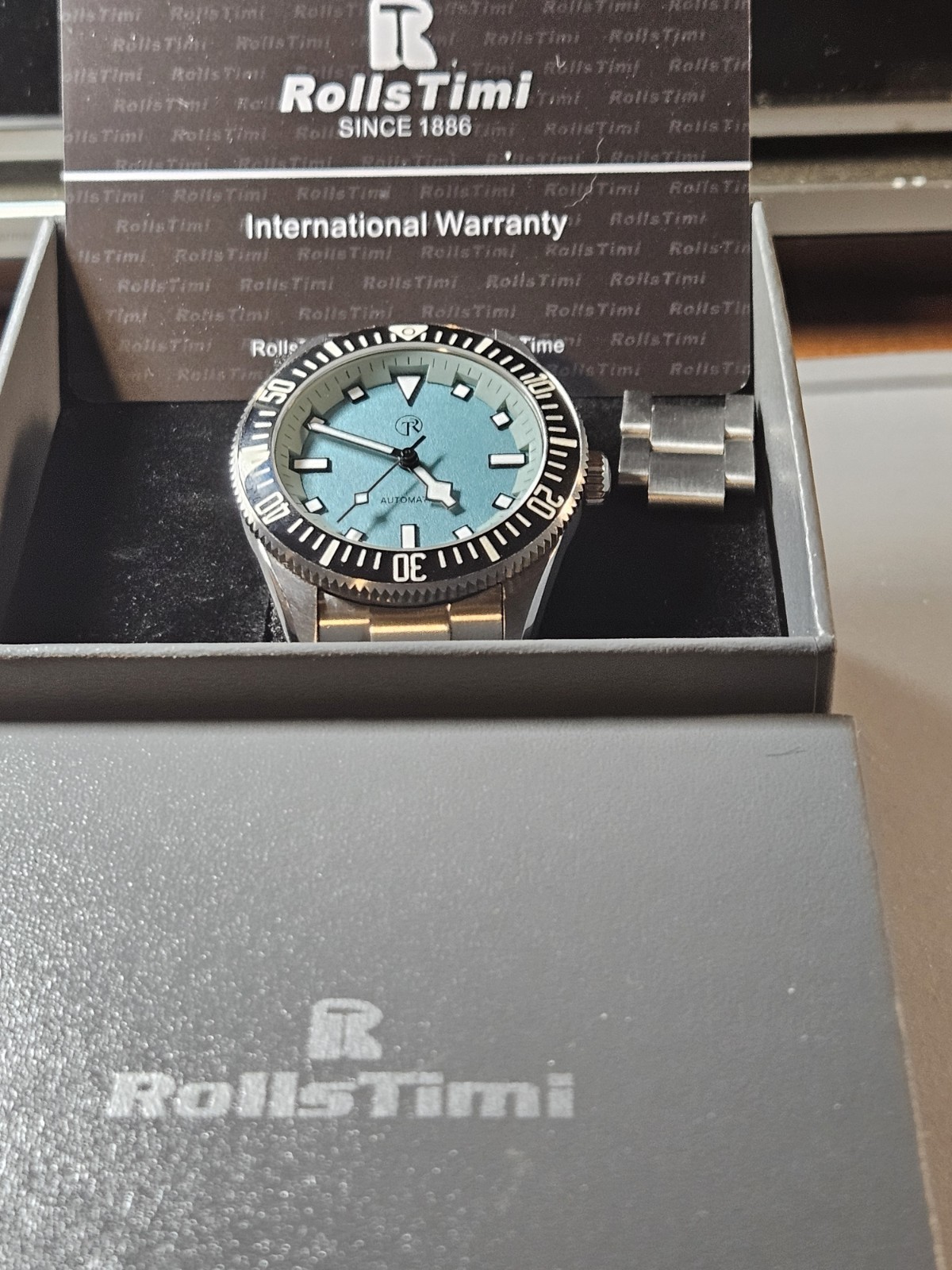 RollsTimi Men’s Watch NH35 automatic, sapphire glass,Sky Blue, GLIDE LOCK CLASP!