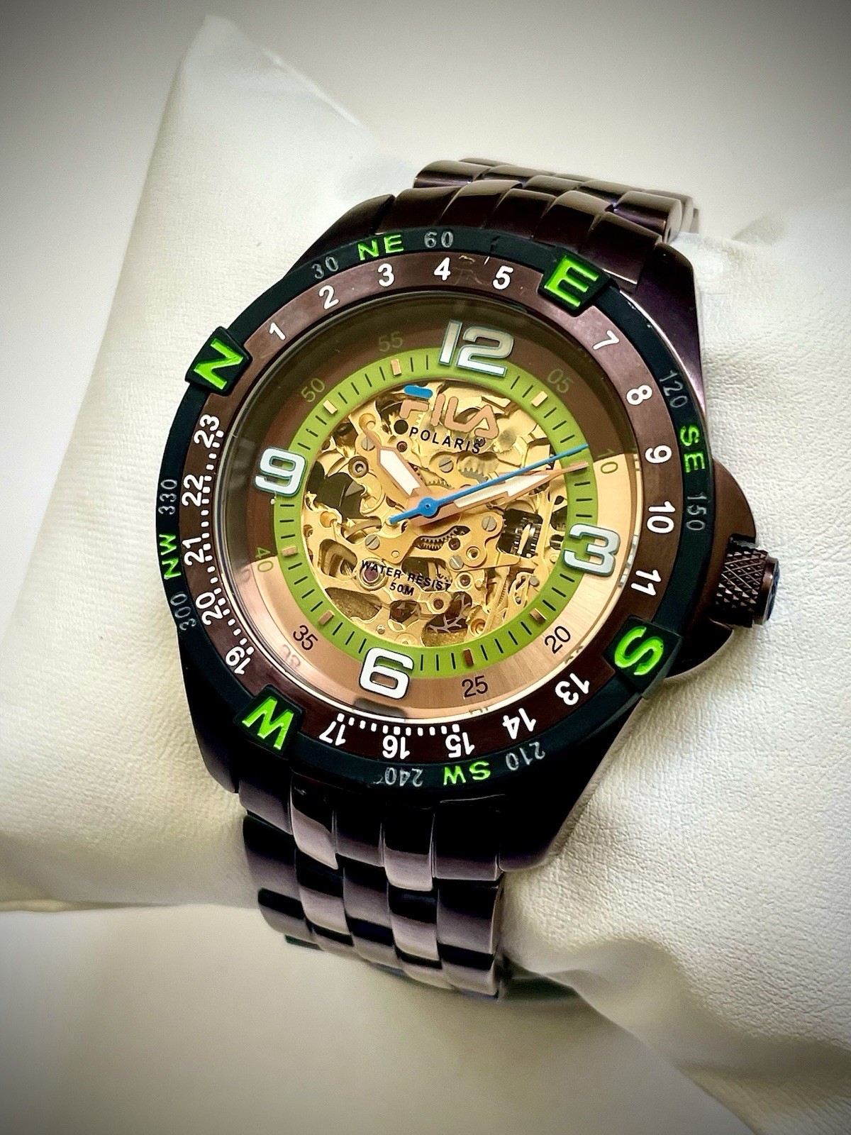 Fila Polaris Automatic Skeleton Men’s Watch – Rotate Bzl- Exihibition – Running!