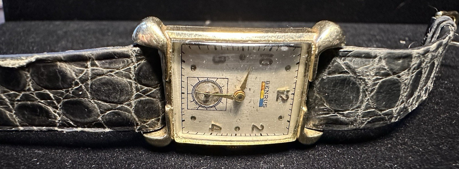 Vintage Benrus 10K Gold Filled Tank Watch Men’s Manual Wind Kalbe France Strap